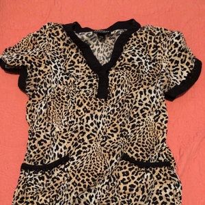 Cheetah scrub top